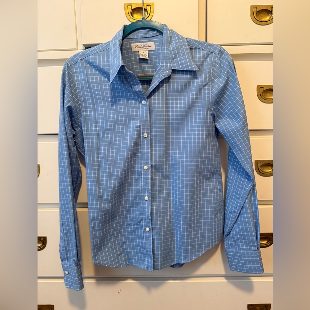 Brooks Brothers Blue and White Checkered Shirt